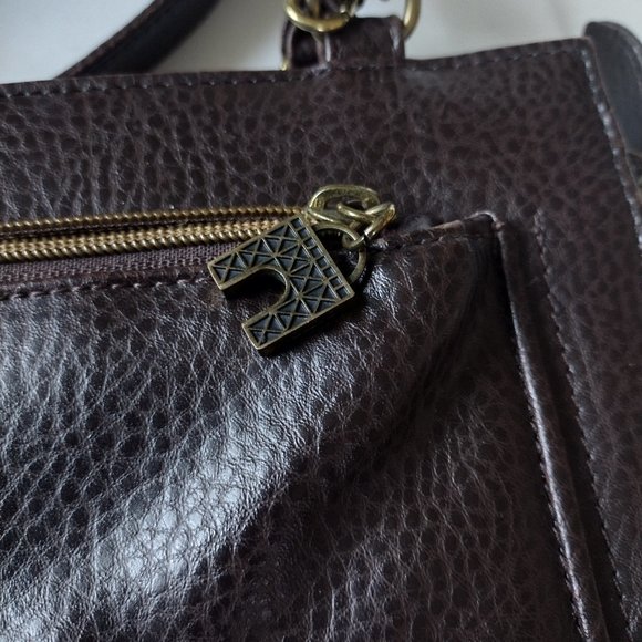 Relic By Fossil Handmade Pebble Leather Brown Satchel Shoulder Bag Purse - Picture 7 of 8